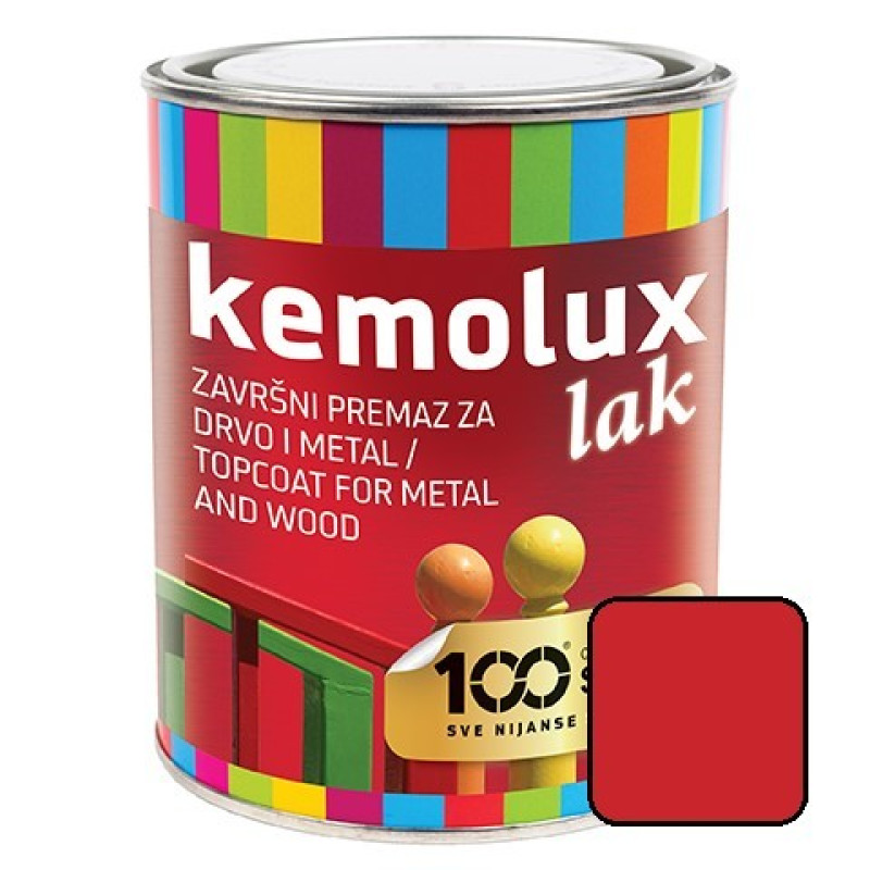 Kemolux zománcfesték fényes piros L432 0,2 lit. (6db/#)