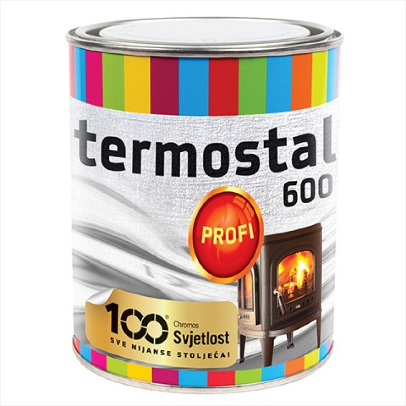 Termostal 600 hőálló festék fekete 0,2 lit. (6db/#)